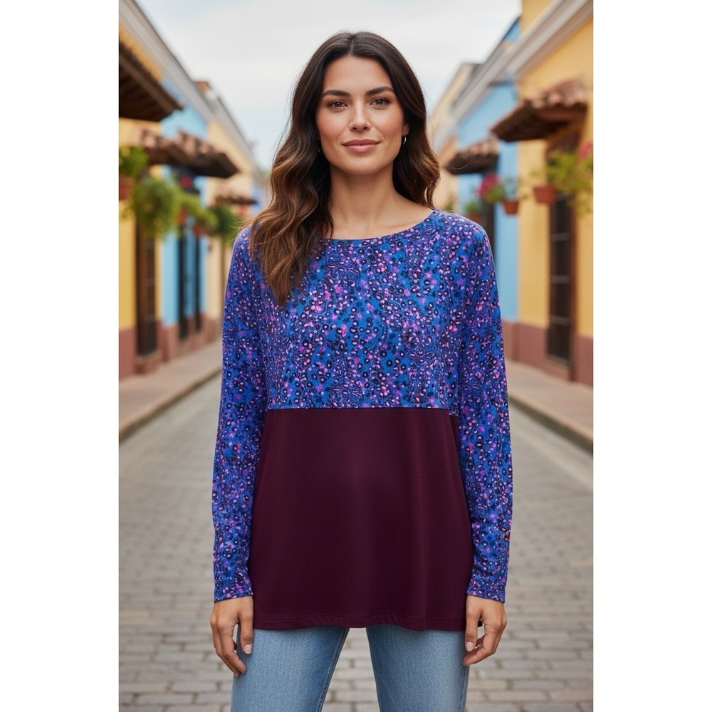 New Lilly Pulitzer Finn Top XXS Purple Leopard Growl & Prowl Jersey Shirt